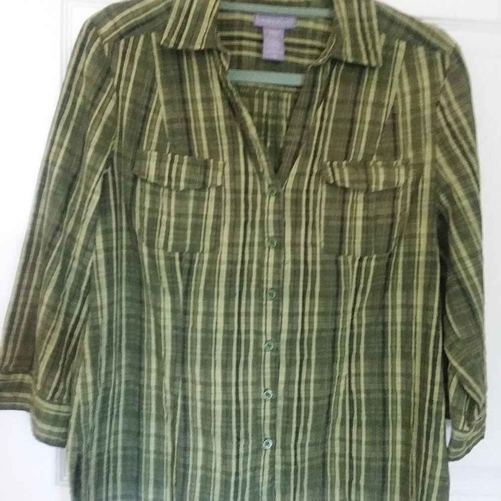 BLOUSE DARK GREEN WITH SLEEVE